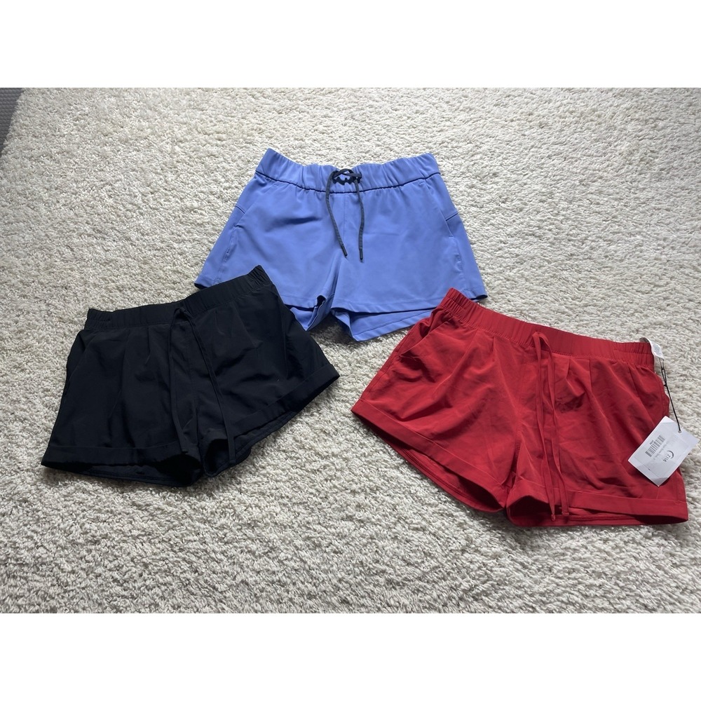 Zyia Athletica Shorts Lot Of 3 Women's Small EUC Red Black Light Blue